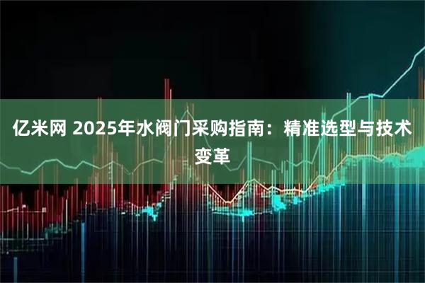 亿米网 2025年水阀门采购指南：精准选型与技术变革